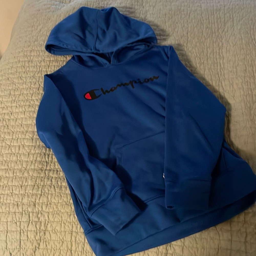 Champion blue hoodie boys 8/10
